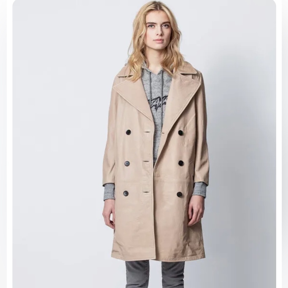 Zadig & Voltaire leather trench coat